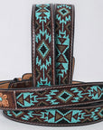 AMERICAN DARLING Beautifully Handtooled American Leather Unisex Belt Beeded