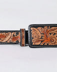 AMERICAN DARLING Beautifully Handtooled American Leather Unisex Belt Beeded