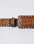 AMERICAN DARLING Beautifully Hand Tooled American Leather Unisex Belt