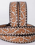 AMERICAN DARLING Beautifully Hand Tooled American Leather Unisex Belt
