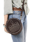 American Darling Canteen Genuine Suede Leather women bag western handbag purse
