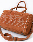 American Darling Duffel Genuine Suede Leather women's bag, western handbag, purse| handbag | Hand tooled purse