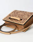Small Crossbody Beautifully Hand Tooled Genuine Leather women bag western handbag purse
