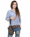 American Darling Wristlet Beautifully Hand Tooled Genuine Leather women bag western handbag purse