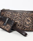 American Darling Wristlet Beautifully Hand Tooled Genuine Leather women bag western handbag purse