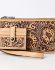 American Darling Wristlet Beautifully Hand Tooled Genuine Leather women bag western handbag purse