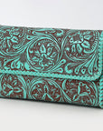 Clutch Beautifully Hand Tooled Genuine Leather women bag western handbag purse