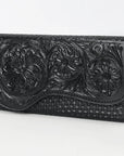 Clutch Beautifully Hand Tooled Genuine Leather women bag western handbag purse