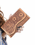 Clutch Beautifully Hand Tooled Genuine Leather women bag western handbag purse