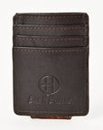 BAR H EQUINE Hand-Tooled Genuine Leather Money Clip Wallet Floral Carved | Western Style Card & Cash Holder