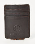 BAR H EQUINE Hand-Tooled Genuine Leather Money Clip Wallet Floral Carved | Western Style Card & Cash Holder