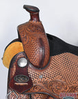 HILASON Western Horse Floral Ranch Roping American Leather Saddle Brown