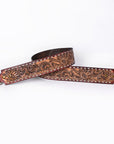 48 In American Darling Gorgeous Floral Hand Carved Genuine Leather Bag Strap With Flower Hand Tooled Design Brown Adbt147F