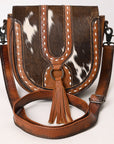 ADBG1610 Crossbody Hand Tooled Hair On Genuine Leather Women Bag