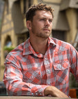Red Sunset Expansive Plaid Western Shirt With Superior Breathable Quick Dry Fabric