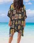 Baha Ranch Vintage Cowgirl Collage Kimono Coverup Duster