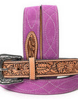 American Darling Beautifully Hand Tooled Genuine American Suede Leather Belt Men and Women