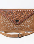 American Darling ADBG1623 Cross Body Hand Tooled Suede Genuine Western Leather Women Bag Western Handbag Purse