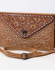 American Darling ADBG1623 Cross Body Hand Tooled Suede Genuine Western Leather Women Bag Western Handbag Purse
