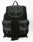 American Darling Backpack Genuine Western Suede Leather Women Bag Black