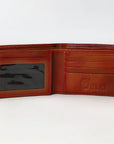 OHLAY Rodeo Genuine Leather Western Bifold Wallet For Men Mahogany
