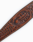 COMFYTACK Horse Floral Headstall Breast Collar Set American Leather Tan