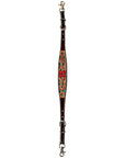 Bar H Equine American Leather Horse Saddle Tack One Ear Headstall | Breast Collar | Browband Headstall | Wither Strap | Tack Set for Horses Tropical Turquoise Curved Collection
