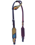 Bar H Equine American Leather Horse Saddle Tack One Ear Headstall | Breast Collar | Browband Headstall | Wither Strap | Tack Set for Horses BER118