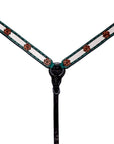 Bar H Equine Premium Hand Tooled Leather Stainless Steel Hardware Breast Collar Brown
