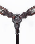 Bar H Equine American Leather Horse Saddle Tack One Ear Headstall | Breast Collar | Browband Headstall | Wither Strap | Tack Set for Horses BER170