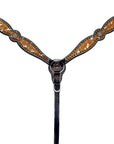 Bar H Equine Western Horse Genuine American Leather Wither Straps Breast Collar Headstall Tack Set