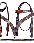 Bar H Equine American Leather Horse Saddle Tack One Ear Headstall | Breast Collar | Browband Headstall | Wither Strap | Tack Set BER240