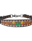Bar H Equine Genuine Western American Leather Horse Premium Headstall & Breast Collar Set
