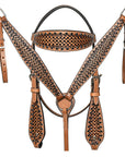 COMFYTACK Western Horse Barrel Racing American Leather Saddle Floral Carved & Tack Set Brown