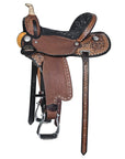 COMFYTACK Western Horse Barrel Racing Trail Pleasure American Leather Saddle With Tack Set Brown