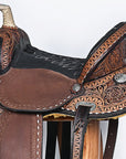 COMFYTACK Western Horse Barrel Racing Trail Pleasure American Leather Saddle With Tack Set Brown