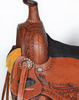 Brown Leather Barrel Racing Western Saddle With Tack Set