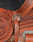 Brown Leather Barrel Racing Western Saddle With Tack Set