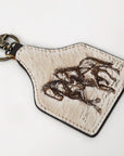 American Darling Hair On Genuine Leather Key Ring ADKRM118
