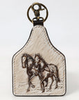 American Darling Hair On Genuine Leather Key Ring ADKRM118