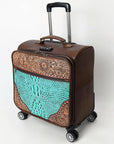 American Darling Travel Case Hand Tooled Crocodile embossed Genuine Leather women bag western handbag purse
