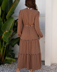 Floral Patchwork Long Sleeve Maxi Dress