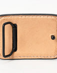 AMERICAN DARLING Floral Hand Carved Painted Belt Buckle Genuine Leather Covered Stylish Buckle