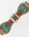 American Darling Beautifully Hand Tooled Painted Genuine Leather I watch Strap Men and Women Unisex