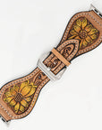 American Darling Beautifully Hand Tooled Painted Genuine Leather I watch Strap Men and Women Unisex