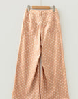 Polka Dot Drawstring High Waist Wide Leg Pants