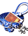 1" X 8Ft Hilason Braided Poly Barrel Horse Racing Reins Flat Grip Knots W/ Snaps