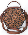 American Darling Canteen Hand Tooled Genuine Leather women bag western handbag purse