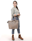 ADBG1519B Tote Hand Tooled Genuine Western Leather Women Bag