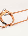 HILASON Guide Dog Harness Brown Padded Genuine Leather with Handle Tan | Dog Harness with Adjustable Straps | Dog Harness with Handle for Training | Breathable Dog Harness | Therapy Dog Harness
